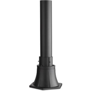 Outdoor Post Light Pole With Base, HWH Outside Lamp Post Accessories, Black Aluminum Mounting Pole and Base for Exterior Pathway Patio Garage Yard Garden, 5HW39PA BK
