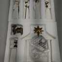 White Nativity Set, Resin Small Christmas Nativity Figurine, 11Pcs Miniature Nativity Scene, Holy Family Manger Scene Tabletop Nativity Figurines for Christmas Indoor Decor