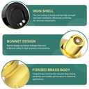 0-15PSI Air Test Pressure gauges, 2" Double Graduated Dial, 3/4" FNPT Forged Brass Bell Shape Body Assembly, 1/8" NPT Air Bleeding Valve, for Pressure Testing on Home Gas Line