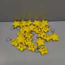 24 Pack Star Stress Keychains Bulk for Adults, Smile Face Stress Relief Keychains, Foam Fidget Squeeze Sensory Stretchy Toy Gifts Party Favors for Coworker Classroom Prize Basket Stuffers(Yellow)
