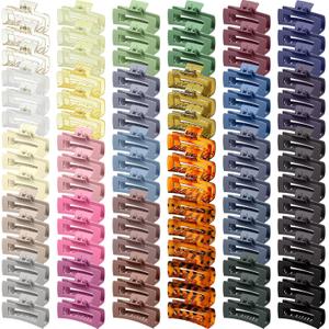 XunYee 90 Pcs Hair Clips Bulk Hair Claw Clips for Women Girls 4.1 Inch Large Rectangle Non-slip Square Strong Hold Jaw