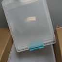 IRIS USA 12 Qt. Plastic Storage Bins Containers with Lids, 4 Pack, Small Sensory Bin, Craft Storage, Craft Organizers & Storage, Organizing Container for Home, Office & Art Supplies, Stackable, Clear