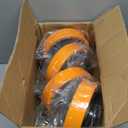 ANDUTEES 8 Inch Heavy Duty Casters Set of 4, Industrial Locking Casters 7000lbs Load Capacity, Plate Swivel Castor Wheels for Heavy Duty Carts, Workbench, Equipment, Platform Truck (Orange)