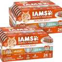 IAMS Perfect Portions Healthy Adult Wet Cat Food with Chicken and Tuna Recipe Variety Pack, Easy Peel Twin-Pack Trays, Pack of 24 (48 Total Servings) (EXP 08/15/26)