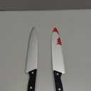 UQJE 2PC Fake Knife with Blood Halloween Butcher Silver Kitchen Knife Toy Horror Cosplay Prop (12", Style 1)