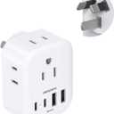 US to Australia Plug Adapter, New Zealand Power Adapter, Type I Plug Adapter with 4 Outlets 4 USB Ports(2 USB C) for USA to Australia AU China Argentina Fiji Cruise Travel Adapter Must Haves
