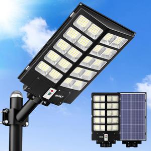 JAYNLT Y-5200W Solar Street Lights Outdoor,Commercial Parking Lot Lights Dusk to Dawn, Waterproof Solar Security Flood Lights with Motion Sensor and Remote for Yard, Garage, Driveway