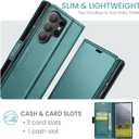 for Samsung Galaxy S26 Ultra Case Wallet with RFID Blocking Card Holder, PU Leather Kickstand Protective Flip Phone Cover Fit for Galaxy S26 Ultra 6.9", Bluish Green