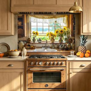 Kitchen Wall Sticker 35.43x23.62in Peel and Stick Kitchen Backsplash Sticker Self Adhesive Kitchen Wall Decal Sunflower Window View Glossy Removable Vinyl Decor Panel