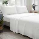 LIFETOWN 100% Jersey Knit Cotton Bed Sheet Ultra Soft T-Shirt Feel Bedding Sheet 1 Piece Flat Sheet Breathable Wrinkle-Free (Off White, King) (King(1 Flat Sheet Only))