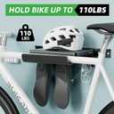 Bike Wall Mount Rack Indoor Bike Storage Garage Bike Rack Wall Mount with Shelf and Hooks Store Your Helmet and Shoes for a Single Road, Mountain or Other Bicycle (Fit Crank Bicycle,16" Stud)