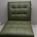 Lexicon Modern Accent Chair, Luxury Genuine Leather Match Living Room Chair with Tufted Cushions, Solid Wood Frame and Arm Rest, Comfy Upholstered Single Seat for Bedroom/Reading/Office, Green