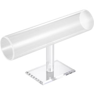 TENINYU Hovering T-Bar Bracelet Necklace Earring Bangle Pendants Anklet Tower Watch Key Jewelry Display Stand for Home Organization (Clear)