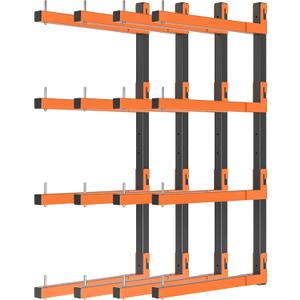 Lumber Storage Rack, Snap-Fit Connection Lumber Rack Wall Mount, Heavy Duty Metal 8 Level-32 Inch Wood Storage Rack