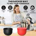 6 QT Silicone Bowl Liners for KitchenAid Mixers (3-Piece Set) - Adjustable Fermentation Hole Lid