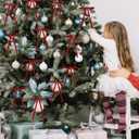 2 x 24Pcs Pre-Tied Christmas Tree Bows, 5x7 Inch Red Velvet Bows with 3/8" Ribbon for Xmas Tree Ornaments, Wreath, Garland, Gift Wrapping and Festive Indoor Holiday Decor