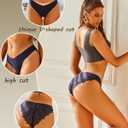 Sth Big Cheeky Underwear for Women Lace No Show Bikini Soft Breathe Seamless Panties Ladies Sexy Hipster Set 6 Pack (Large)