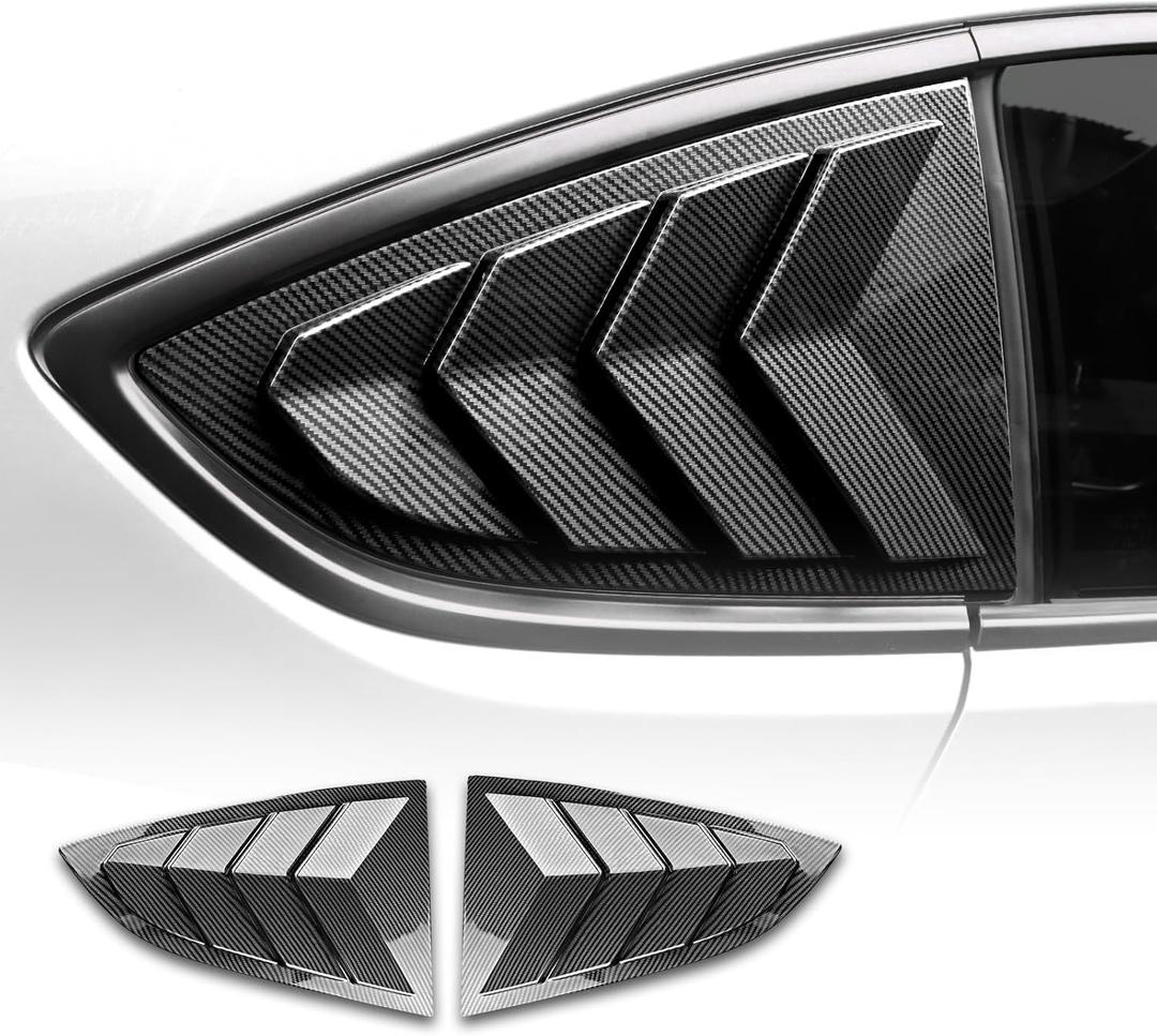 KUNGKIC for Toyota GR86 Subaru BRZ 2021 2022 2023 2024 2025 Rear Side Window Scoop Louvers Air Vent Scoop Louvers Covers ABS Sun Rain Shade Vent 1PCS Exterior Decoration Glossy Carbon Fibre Pattern