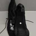 YYTing Women Ballroom Dance Boots Latin Salsa Dress Shoes Performance Practice Footwear 3.5 inch Heels.Size 11 Black