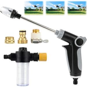 Turbo High Pressure Washer Gun, Heavy Duty Garden Hose Nozzle, Turn Any Hose into a High Pressure Water Cleaning Jet, Multi-Function Water Sprayer for Yard, Car, Pet Washing & Outdoor Cleaning