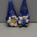 Gehydy Set of 2 Hanukkah Gnomes Chanukah Christmas Decoration Gnome Handmade Scandinavian Tomte Xmas Decor for Home Kitchen Tiered Tray - Navy Blue