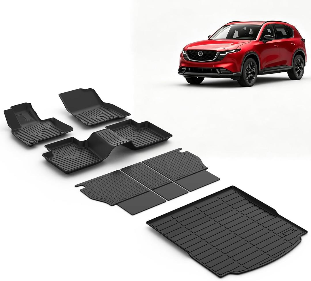 Floor Mats & Cargo Liner with Backrest Mats for 2026 Mazda CX-5 All Weather Car Mats Mazda CX5 Floor Mats Accessories