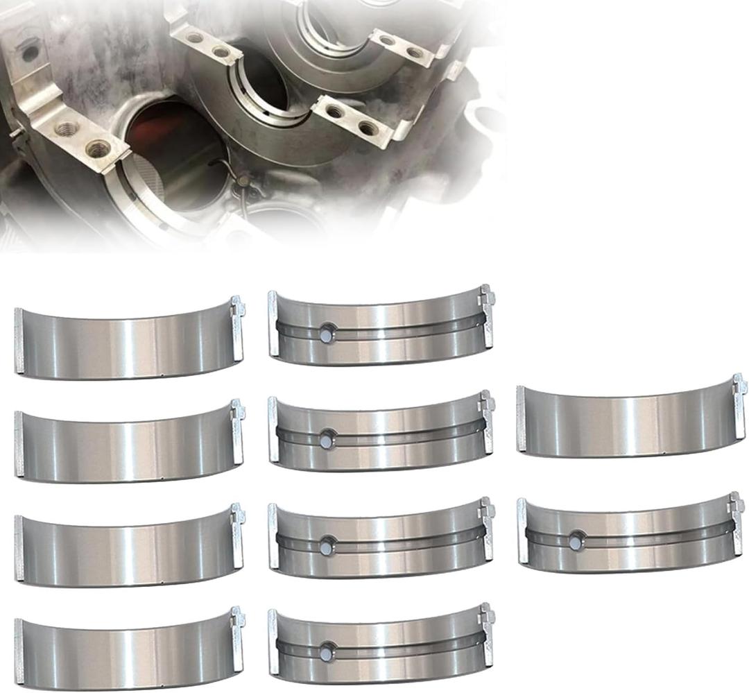 XQSMWF 10pcs 1.6L Engine Crankshaft Main Bearing Set, Compatible with Hyundai Accent Elantra Sonata 2012-2020, Compatible with Kia Soul Rio Forte 2010-2019, Replace 210202B002 210202B000