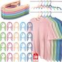 30 Pcs Travel Hangers Portable Foldable Travel Hanger Organizer, Plastic Cruise Essentials Clothes Drying Rack Folding Hangers for Camping Flying RV Europe Vacation Essentials Suitcase, Multicolor