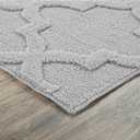 Garland Rug Quatro Silver 5' x 8' Cut-Loop Trellis Area Rug Soft, Comfortable, Stylish & Budget-Friendly Rug in a Beautiful Solid Grey Silver