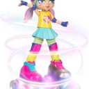 Rock N Rollerskate Doll Rainbow Riley Light Up Remote Control Rollerskating Doll - Plays Music and Skates!, 10" H