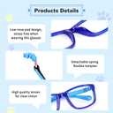 Toddler/Kids/Teens Glasses - Unbreakable TR90 Frame, 180° Flexible, Lightweight & Safe Glasses for Kids Age 2-15 (Blue)