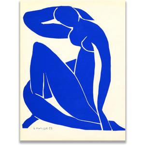 Yimissrui Henri Matisse Wall Art Canvas Prints - Blue Nude - Abstract Matisse Poster Minimalist Wall Art Female Women Body Picture Modern Wall Art Decor Living Room Bedroom Unframed (12x16in/30x40cm)