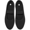 Waluzs Ballet Mary Jane Flats Shoes Women Black Knit Flats Comfortable Dress Shoes for Women Slip on Shoes Round Toe Ladies Work Flats with Elastic Strap (Black,US7.5)