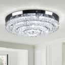 Modern LED Chandelier Flush Mount Four Rings Ceiling Lamp Round Ceiling Lihgt Fixture for Bedroom Living Room Dining Room (4000K, Cool White)