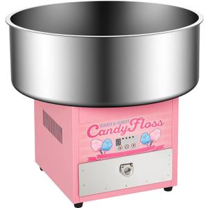 Electric Candy Cotton Maker Commercial Candy Cotton Machine for Kids with 20 Inch Stainless Steel Bowl Party Home Festival Pink