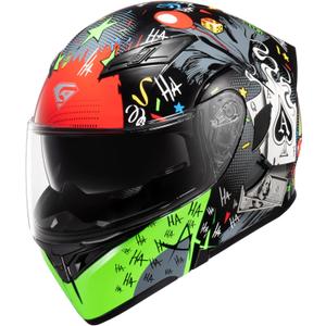 KYPARA Motorcycle Dual Visor Flip up Modular Full Face Helmet with DOT Certification of Impressionism, Size XL