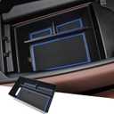 Center Console Organizer Compatible with BMW X5 G05/ X7 G07 2019-2024 2025 2026, X6 G06 2020-2026 Accessories, Armrest Storage Box Middle Console Insert Tray Secondary Compartment, Blue Mat