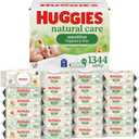 Huggies Natural Care Sensitive Baby Wipes, Unscented, Hypoallergenic, 99% Purified Water, 24 Soft Packs of 56 (1344 Wipes Total)