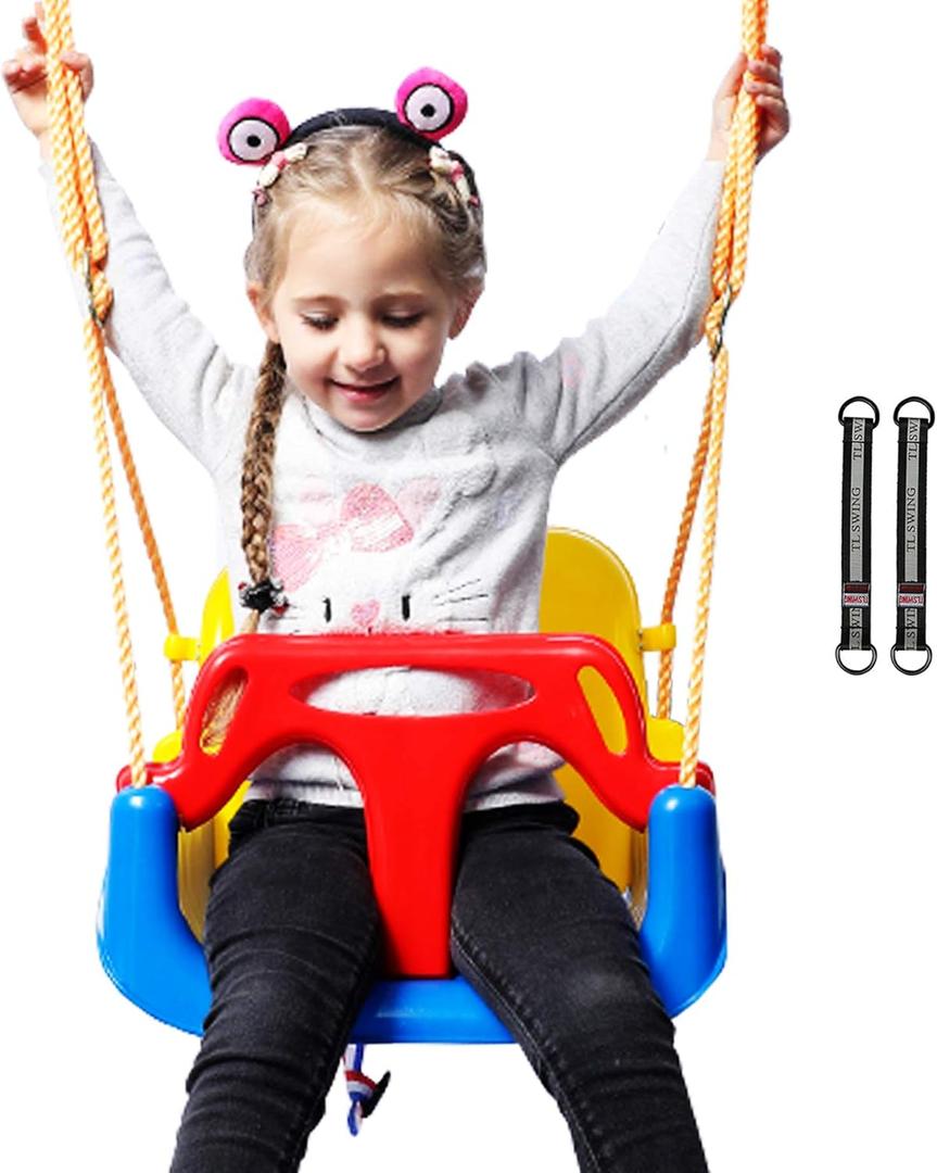 RedSwing 3-in-1 Baby Swing Seat, Toddler Swing, Anti-Flip Snug & Secure Detachable Infants to Teens Kids Swing Seat for Outside Playground, Blue