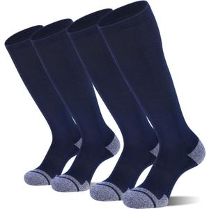 CS CELERSPORT 2 Pack / 3 Pack Baseball Socks for Youth Kids and Adult Softball Soccer Socks Over the Calf Tube Socks (Large, Navy Blue (2 Pairs))