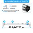 Tension Curtain Rod 41-146 In (4-12ft), Extra Long Tension Rod No Drilling For Patio Windows, Sliver Shower Curtain Rod For Room Divider,One-Click Telescopic Rod, Outdoor Curtain Rods Never Rust