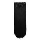REECHO 20" Straight Long 4 PCS Set Thick Clip in on Hair Extensions Natural Black