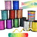 BEISHIDA 12 Assorted Colors Curling Ribbons Set,Rainbow Balloons Strings,1/5 ''Thin 264yds for Gift Wrapping Birthday Wedding Halloween Christmas Party Decoration (MIX-RIBBON-01)
