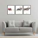BigWig Prints Christmas Poster - Santa Sleigh Decor, Christmas Wall Art, Santa Picture, Pictures For Wall, Christmas Decor, For Art - Set Of 3 (12x16)