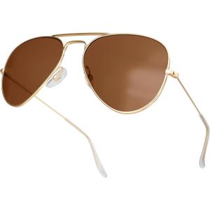 livho Sunglasses for Men Women Aviator Polarized Metal Mirror UV 400 Lens Protection (Gold)