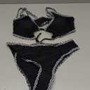 SOLY HUX Women's Striped Two Piece Swimsuit with Knot Front, Small