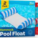 Pool Floats for Adults Multi-Purpose Hammock Pool Float: Saddle, Lounge Chair, Hammock, Drifter - Water Hammock for Adults in Swimming Pools - Pool Float Lounger (44" X 26") (1 Red, 1 Blue)