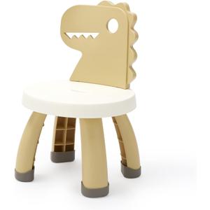 Toddler Chair,Plastic Kids Dino Chair,Sturdy Durable and Lightweight Toddler's Activity Chairs,Anti-Slip Ergonomic Design Kids Step Stool,Indoor or Outdoor Use for Boys Girls Aged 2+ (Yellow)