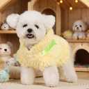 Fleece Small Dog Jacket Coat for 12 to17 lbs - Windproof Dog Clothes Coat with Harness Built in Winter Outdoor Dogs Coats for Small Dogs (Yellow)