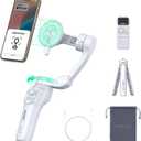 COMITOK Only for iPhone, MOGO [Apple MFi Certified] Gimbal Stabilizer for iPhone Stabilizer for Video Recording, Native Camera Control by Remote & Apple Watch, Background Mode Tracking in iOS26